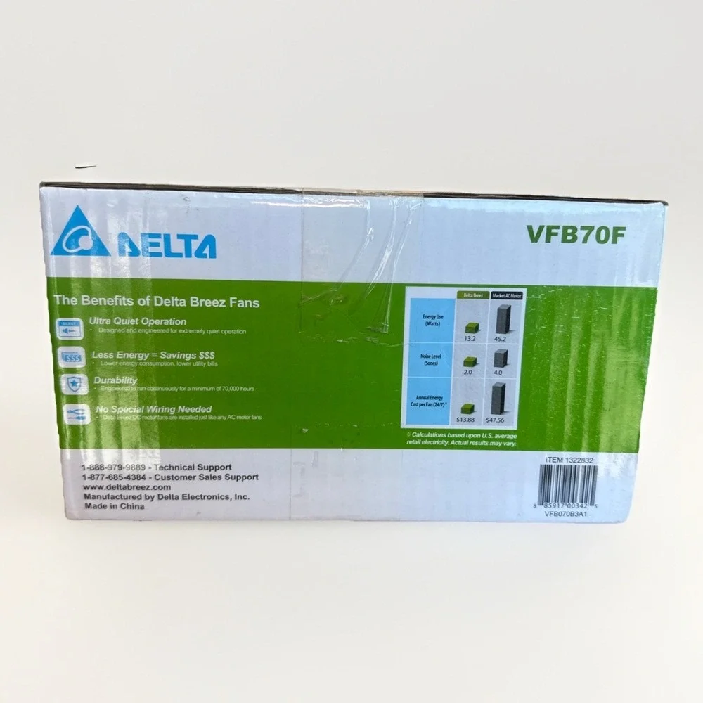 Delta Breeze Slim Retrofit Ceiling Wall Ventilation Fan VFB70F New